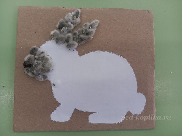 Аппликация из вербы "Кролик"