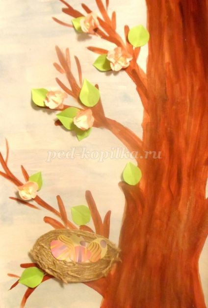 Аппликация с элементами рисования "Весна": часть 2 Аппликация с элементами рисования "Весна": часть 2