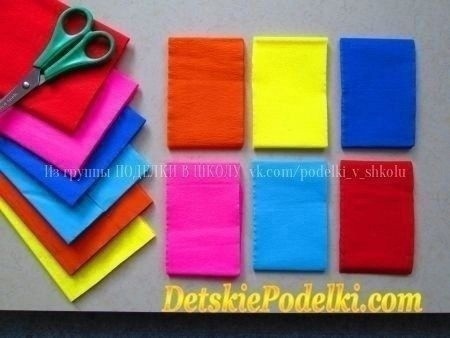 ​Разноцветные гиацинтики из цветной бумаги