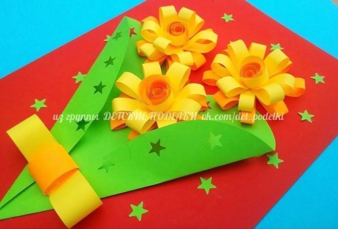 Открытка с желтыми цветами Открытка с желтыми цветами