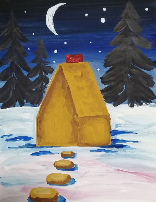 ​Рисуем с детьми пряничный домик