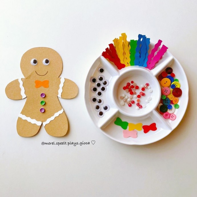 Пряничные человечки из крафт бумаги Пряничные человечки из крафт бумаги