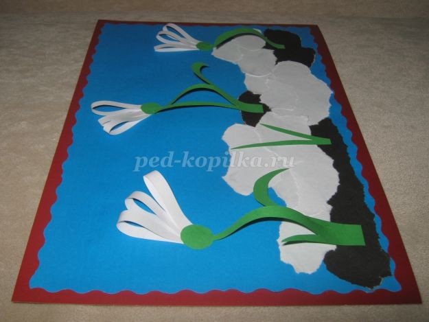 Объемная аппликация из бумаги "Подснежники": часть 2 Объемная аппликация из бумаги "Подснежники": часть 2