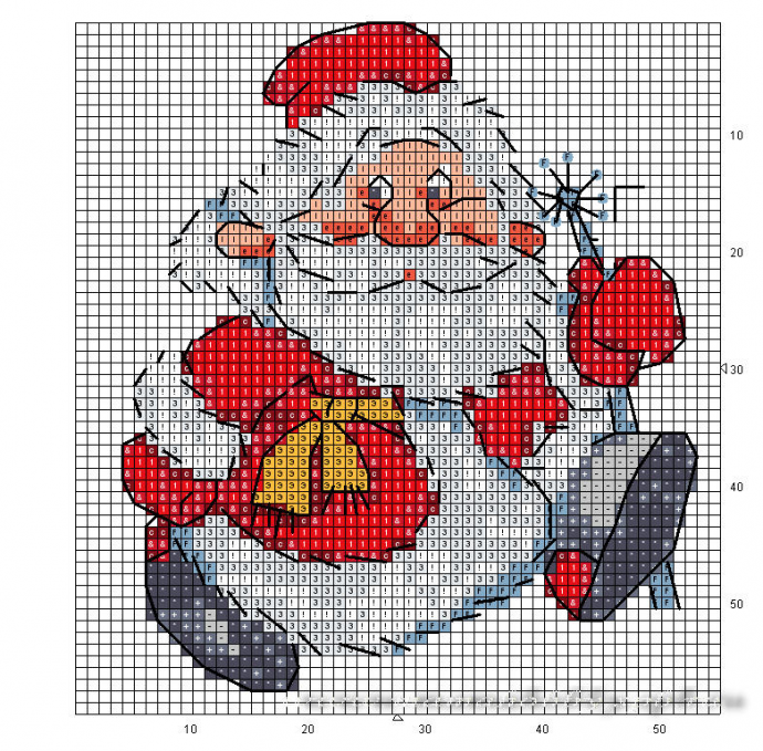 Подборка милых новогодних схем вышивки в детскую копилочку: Дед Мороз