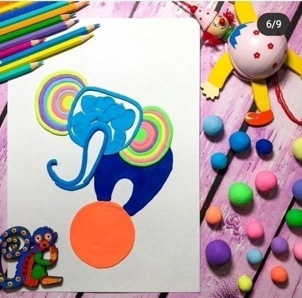 Рисуем слоненка пластилином Рисуем слоненка пластилином