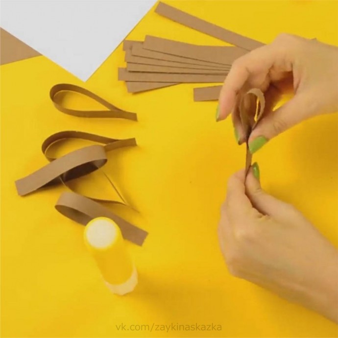 Ёжик из бумажных полосок