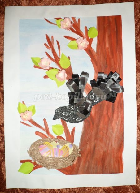 Аппликация с элементами рисования "Весна": часть 2 Аппликация с элементами рисования "Весна": часть 2