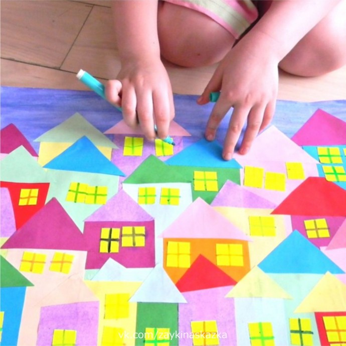 Городок с тесно стоящими домиками Городок с тесно стоящими домиками