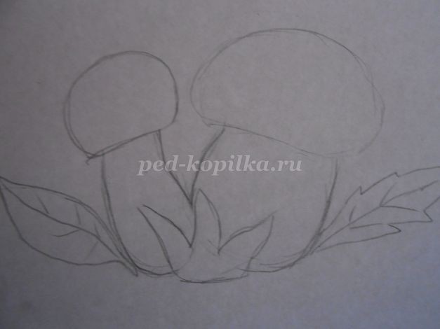 Грибная полянка: аппликация из пластилина