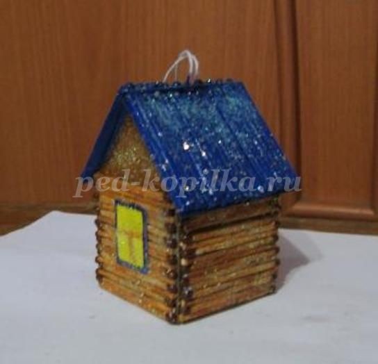 Новогодняя игрушка "Домик из спичек": мастер-класс, часть 2 Новогодняя игрушка "Домик из спичек": мастер-класс, часть 2