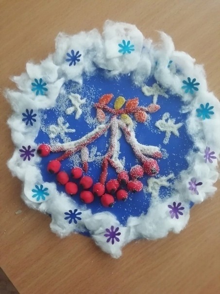 Зимние тарелочки с рябиной Зимние тарелочки с рябиной