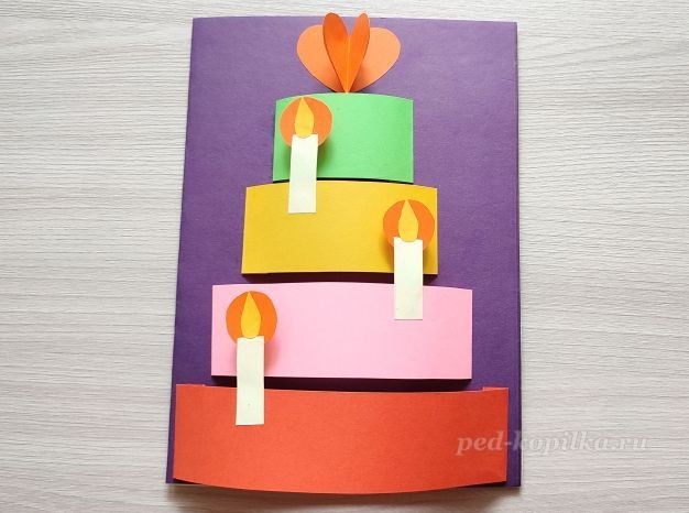 Открытка ко дню рождения "Торт" Открытка ко дню рождения "Торт"