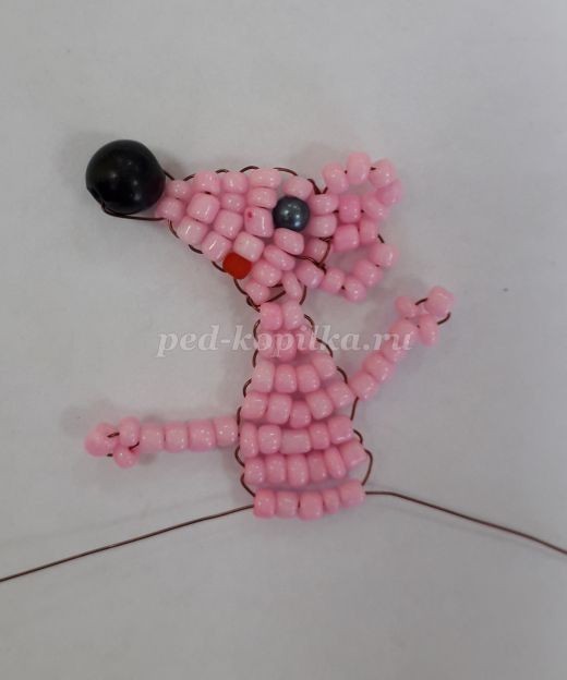 Мышонок из бисера пошагово Мышонок из бисера пошагово
