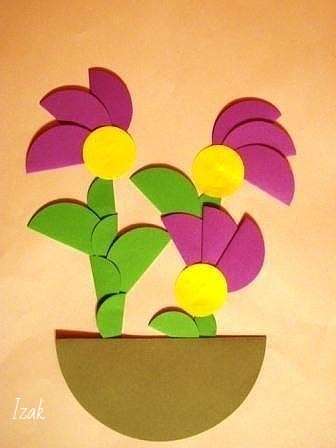 Цветочные аппликации из кругов