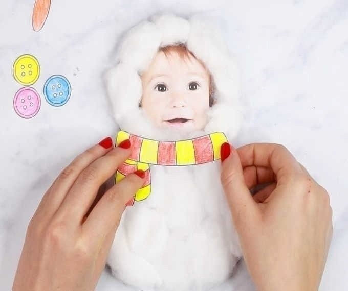 Фоторамка с использованием ваты Фоторамка с использованием ваты