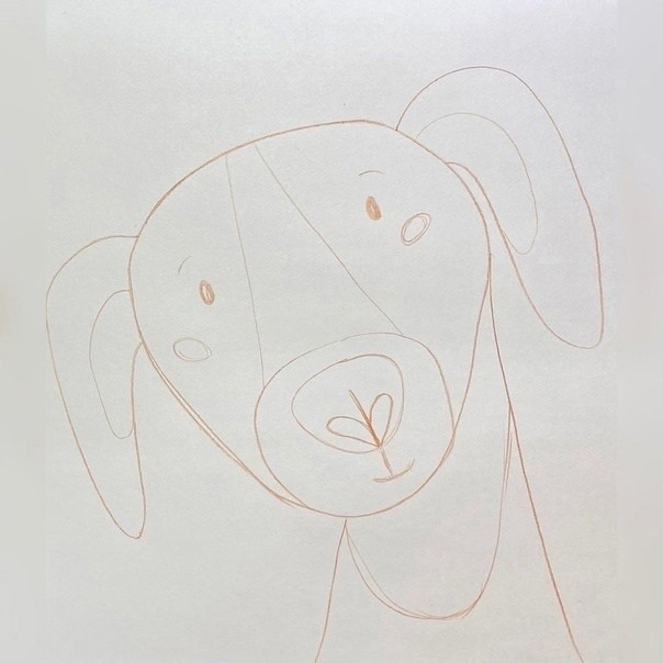 Рисуем пёсика с висящими ушками Рисуем пёсика с висящими ушками