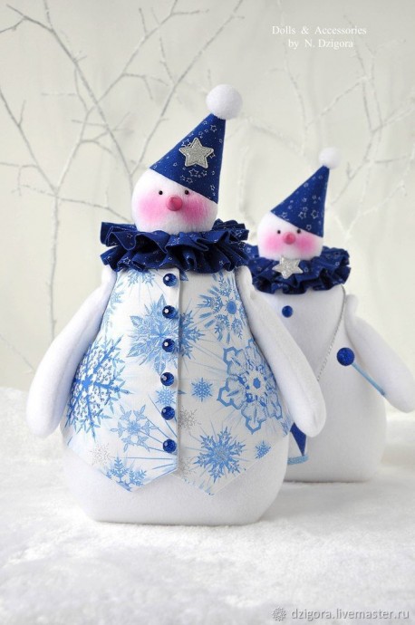​Новогодние снеговички в стиле тильда