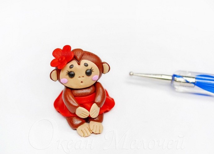 Обезьянка из полимерной глины