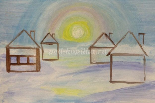 Рисунок "Зима в деревне" Рисунок "Зима в деревне"