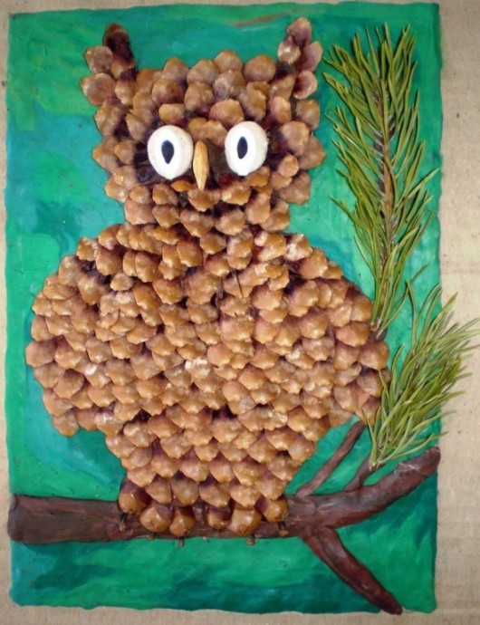 Совы из природных материалов