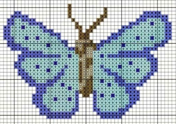 ​Детская вышивка: бабочки