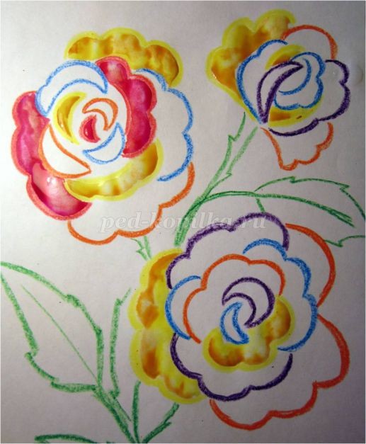 Рисование цветов акварелью "Радужные розы": мастер-класс, часть 4