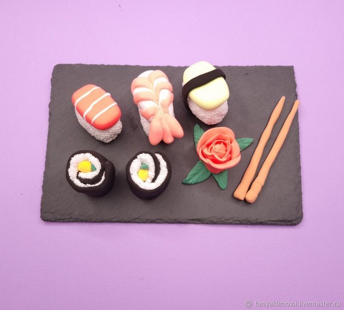 Лепка суши и роллов из полимерной глины Лепка суши и роллов из полимерной глины