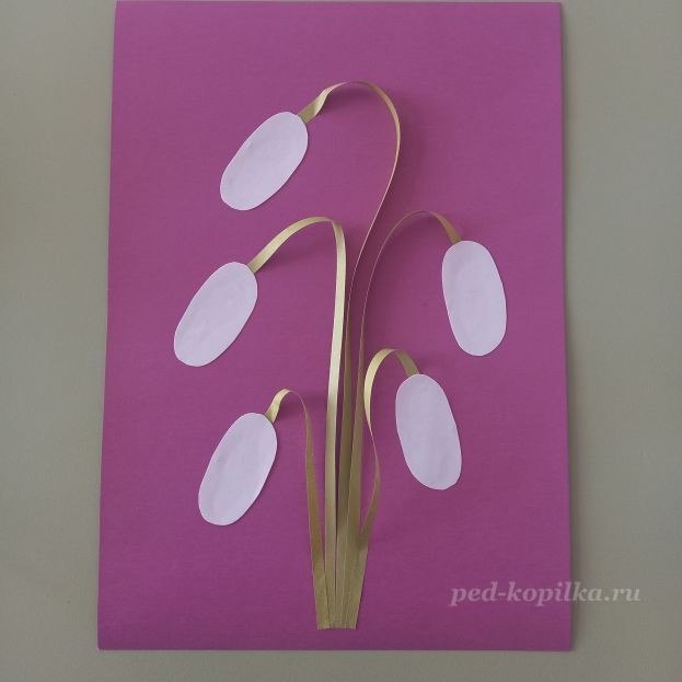 Объёмная аппликация "Подснежники" Объёмная аппликация "Подснежники"