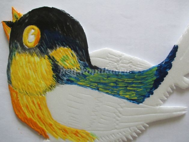 Синица из потолочной плитки детскими руками: мастер-класс, часть 2 Синица из потолочной плитки детскими руками: мастер-класс, часть 2