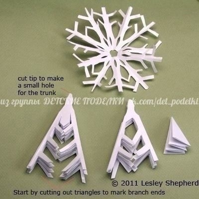 Зимние деревья из снежинок