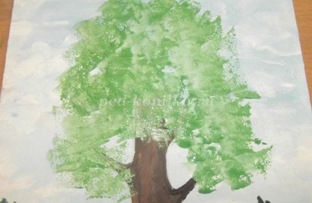 Рисуем пейзаж губкой: часть 2 Рисуем пейзаж губкой: часть 2