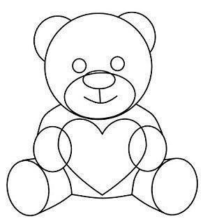 Как нарисовать медвежонка с сердечком