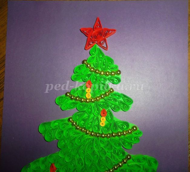 Новогодняя ёлка: квиллинг, часть 3