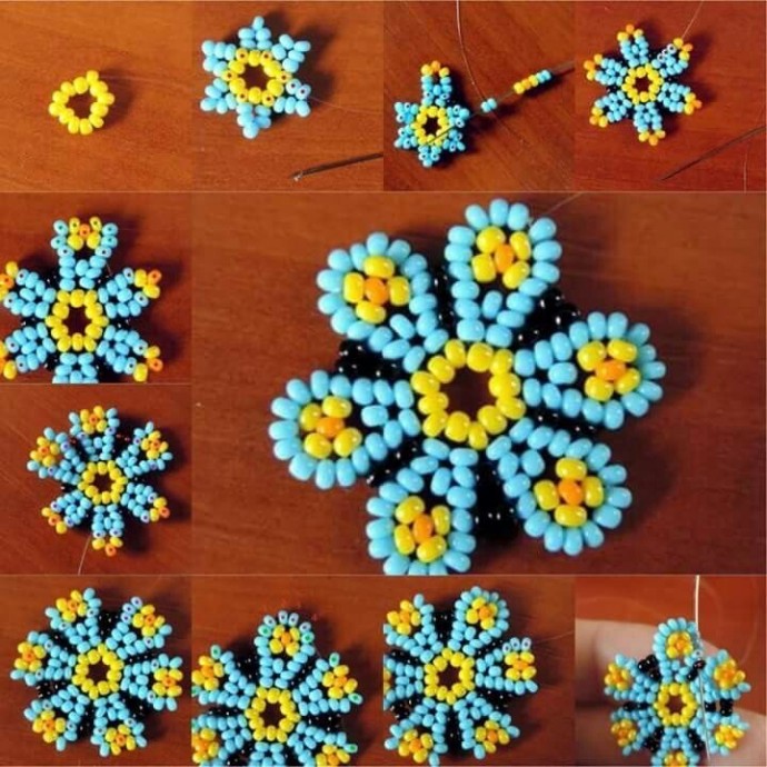 Милый цветочек из бисера Милый цветочек из бисера