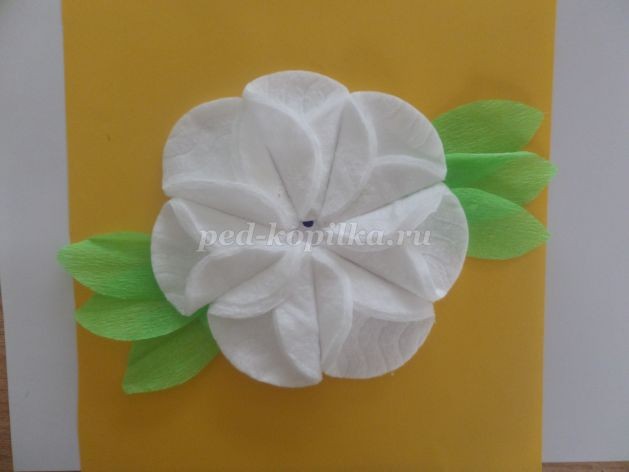 Цветок из ватных дисков