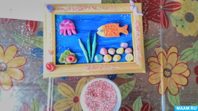 Картина из соленого теста "Мечты о море"