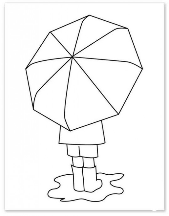 ​Рисуем девочку под зонтом