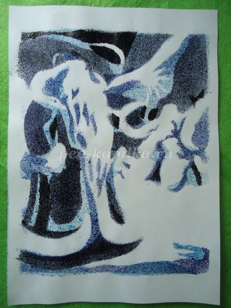 ​Мастер-класс по рисованию: набрызг "Морозко", часть 2