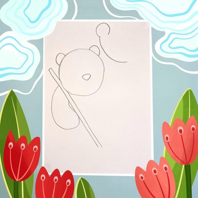 Мишка на грядке