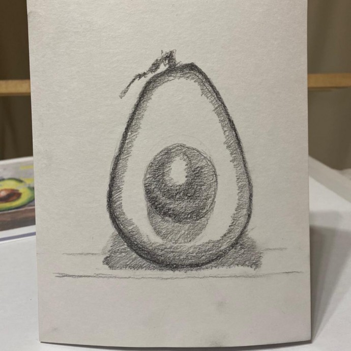 Рисуем авокадо с детьми простым карандашом
