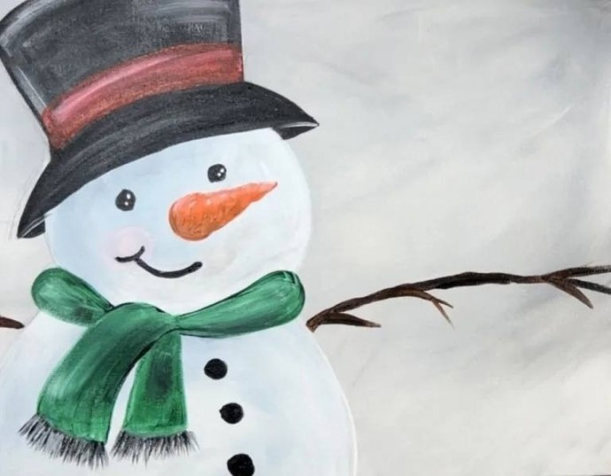 Рисуем снеговичка