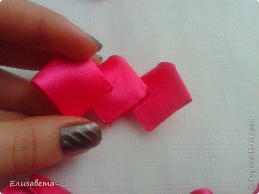 Розочки из атласных лент