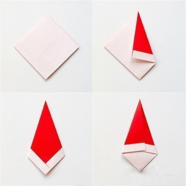 ​Складываем Деда Мороза в технике оригами