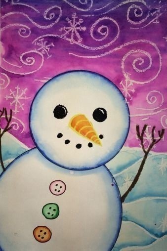 Рисуем портрет снеговика