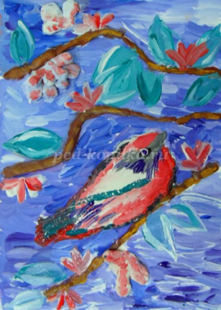 Весеннее панно в смешанной технике Весеннее панно в смешанной технике