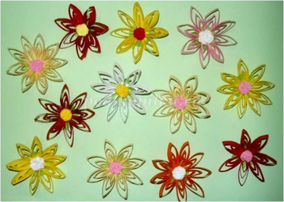 ​Объёмные цветы в технике квиллинг: часть 2