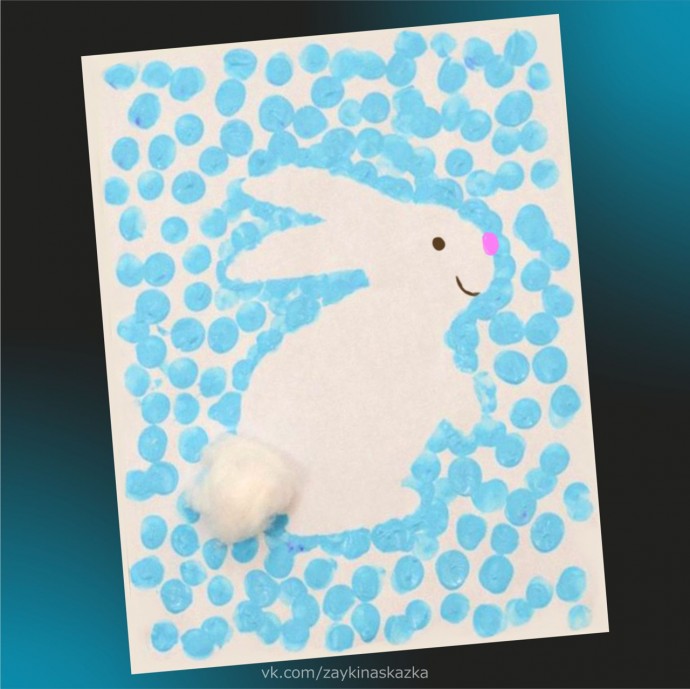 ​Рисуем пальчиками зайца