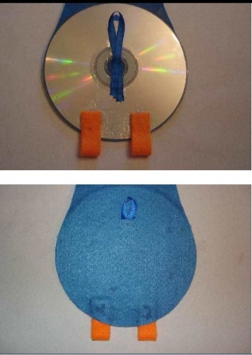 Сова-держатель для блокнота из CD-диска