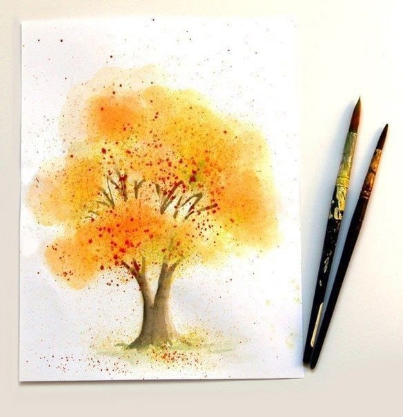 ​Уроки рисования: осеннее дерево