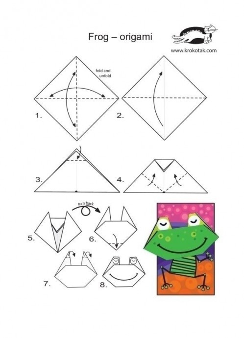 ​Лягушата в технике оригами
